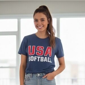 Evoshield USA Softball Short Sleeve T Shirt Navy Blue Women's - Size S